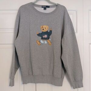Polo by Ralph Lauren Gray Sweatshirt with Bear Motif